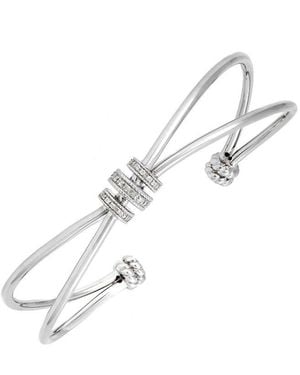 Diamond Select Cuts 0.06 Ct. Tw. Diamond Wide Bangle Bracelet - White