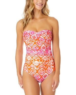 Anne Cole Twist Front Strapless One-Piece - Red