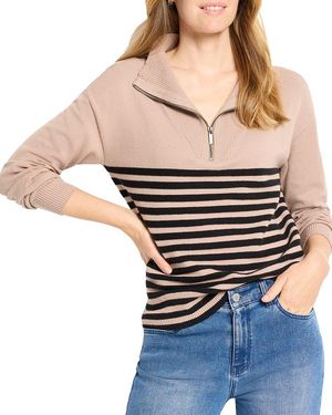 NIC+ZOE Zip Neck Saddle Jumper - Natural