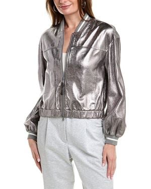 Brunello Cucinelli Leather Jacket - Grey