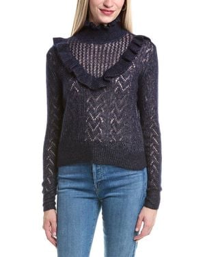Autumn Cashmere Pointelle Cashmere & Silk-Blend Jumper - Blue