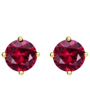 Rachel Glauber 14k Plated Cz Studs - Red