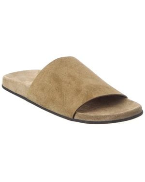 The Row Hugh Suede Slide - Brown