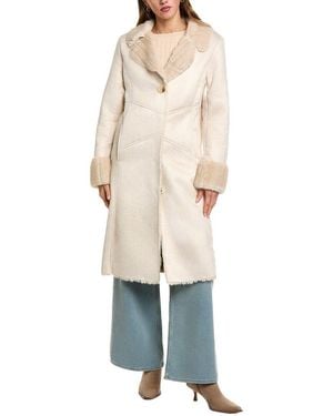 Via Spiga Notch Collar Coat - Natural