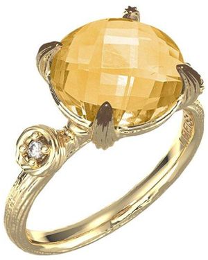 Reiss 14k 3.40 Ct. Tw. Diamond & Citrine Cocktail Ring - Metallic