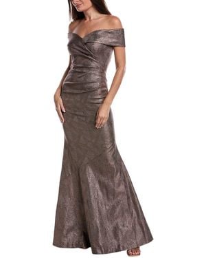 Teri Jon Jacquard Gown - Brown
