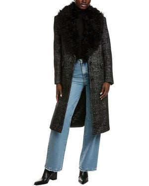Michael Kors Wool, Silk, & Mohair-Blend Coat - Black