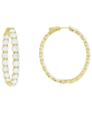Diana M. Jewels Diana M. 18K 16.50 Ct. Tw. Lab-Grown Diamond Hoop Earrings - Metallic