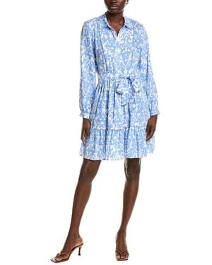 Ellen Tracy Waist-Tie Mini Dress - Blue