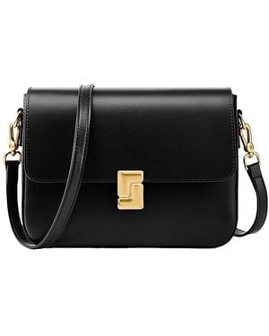 Adele Berto Leather Shoulder Bag - Black