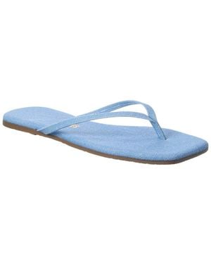 TKEES Square Toe Lily Denim Sandal - Blue