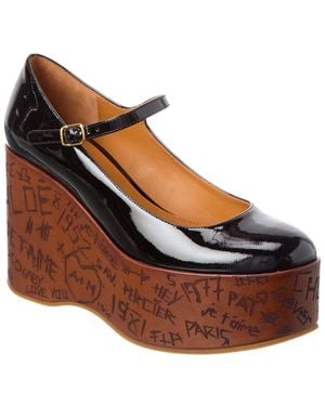 Chloé Maxime Leather Wedge Pump - Brown