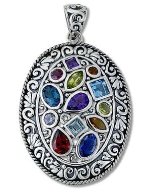 Samuel B. Silver 3.38 Ct. Tw. Gemstone Mosaic Pendant - Blue