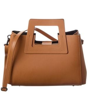 Italian Leather Top Handle Bag - Brown