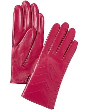 Phenix Quilted V Leather Gloves - Pink