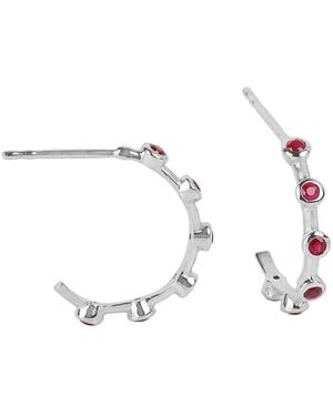 TIRAMISU Gemstone Gala 14K Gemstone Hoops - White