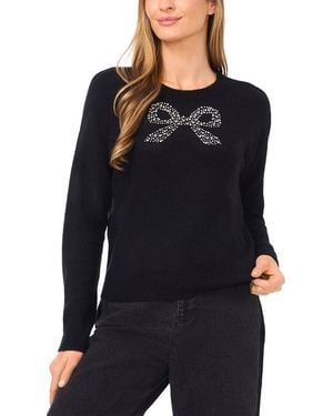 Cece Heatset Bow Pullover Jumper - Blue