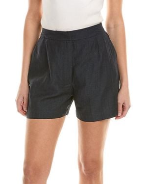 Alpha Studio Linen-Blend Short - Black