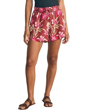 Faherty Laguna Linen Tie Waist Short - Red