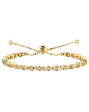 Glaze Jewelry 18K Plated Cz Alternating Tennis Bolo Bracelet - Metallic