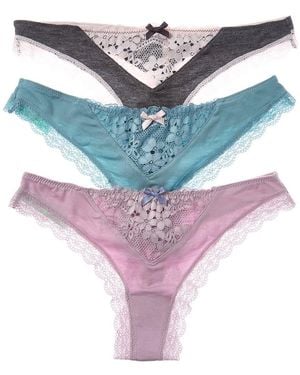 Honeydew Intimates Set Of 3 Willow Thong - Gray