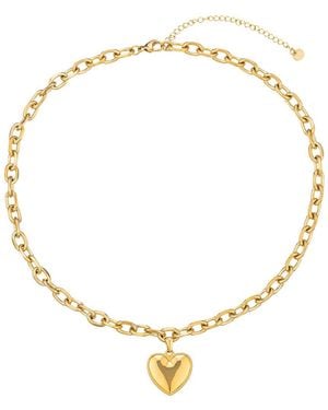 Eye Candy LA Heart Pendant Necklace - Metallic