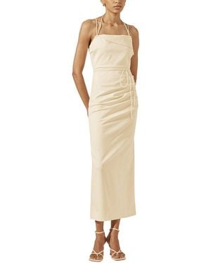 Shona Joy Lani Draped Cross Back Midi Dress - White