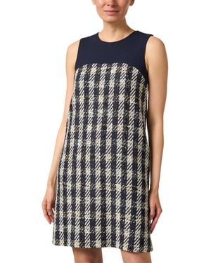 Paule Ka Tweed Wool-Blend Shift Dress - Blue