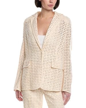 Akris Seven Crochet Wool-Blend Jacket - White