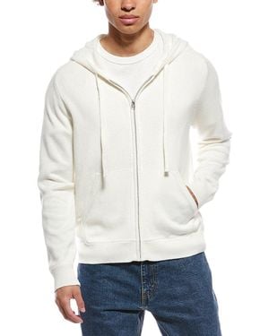 ATM Zip Up Cashmere-Blend Hoodie - White