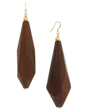 Kenneth Jay Lane 18K Plated Dangle Earrings - Brown