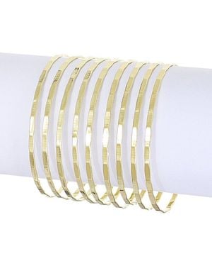 Adornia Plated 9-Piece Thin Bangle Set - White