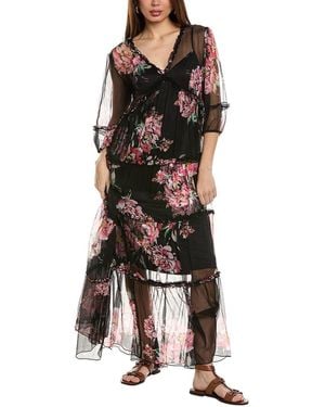 Johnny Was Lizzy Ruffle Maxi Dress - Black