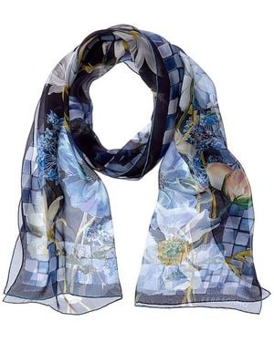 Ferragamo Ferragamo Fiori Print Silk Scarf - Blue