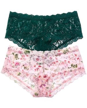 Hanky Panky Set Of 2 Signature Lace Boyshort - Green