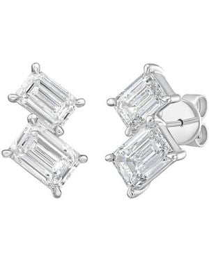 Diana M. Jewels Diana M. 14K 3.00 Ct. Tw. Lab-Grown Diamond Two-Stone Earrings - Metallic