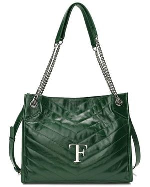 Tiffany & Fred Paris Oil-waxed Leather Tote - Green