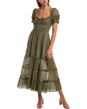 Free People Falling Sun Midi Dress - Green