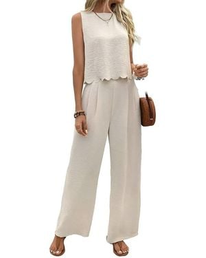 Lily Kim 2Pc Top & Pant Set - Natural