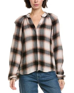 Bella Dahl Shirred Raglan Shirt - Natural