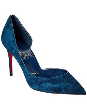 Christian Louboutin Iriza 85 Suede Pump - Blue