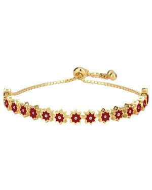 Gabi Rielle Merry & Bright 14k Over Silver Cz Starburst Bracelet - White