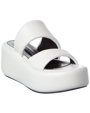 Sergio Rossi Spongy 10 Leather Platform Sandal - White