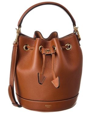 Celine Teen Clara Leather Bucket Bag - Brown