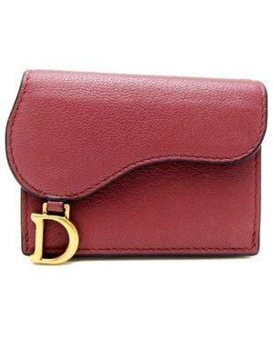 Dior Leather Wallet (Authentic Pre-Loved) - Red