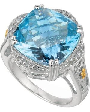 Phillip Gavriel 0.1 Ct. Tw. Diamond & Topaz Cocktail Ring - Blue