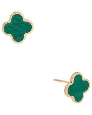 Sabrina Designs 14K Malachite Clover Studs - Green