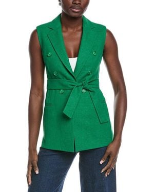 Akris Georgia Linen & Wool-Blend Waistcoat - Green
