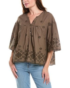 Michael Stars Gloria Flutter Top - Brown