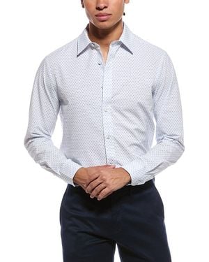 Report Collection 4-Way Printed Woven Sport Shirt - White
